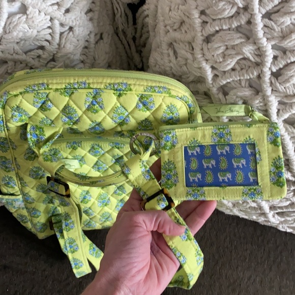 🌿🐘💚 VERA BRADLEY ELEPHANT QUILTED BACKPACK BAG RETIRED PATTERN LIME GREEN - Picture 6 of 11
